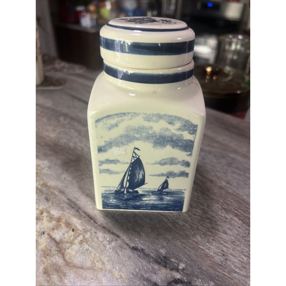 Nice Vintage Delft Spice Jar With Acorn Makers Mark
